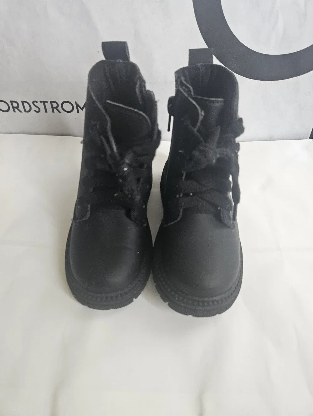 Toddler Girls Combat Boot With Star Design Embroidery
